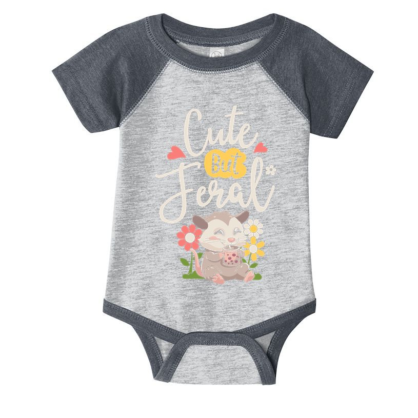 Cute But Feral Opossum Funny Possum Lovers Rodent Infant Baby Jersey Bodysuit