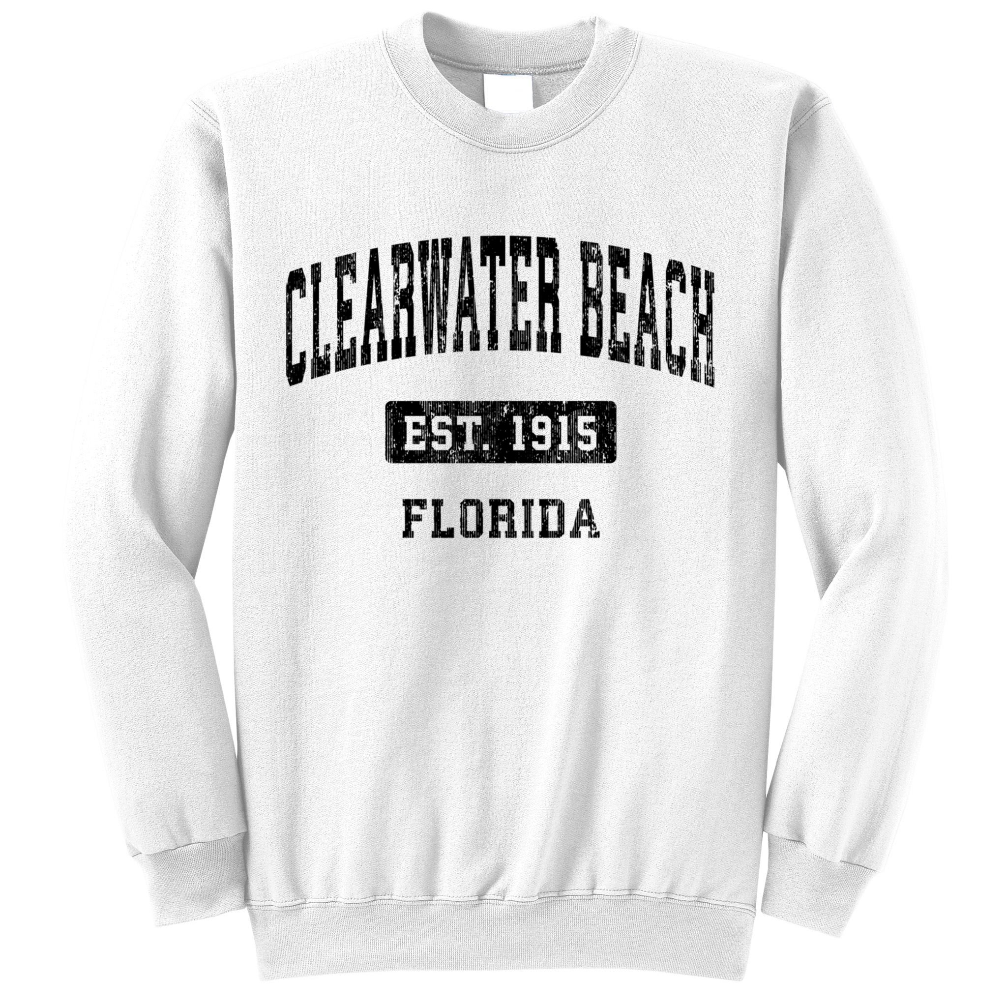 Clearwater Beach Florida Fl Vintage Sports Established Sweatshirt