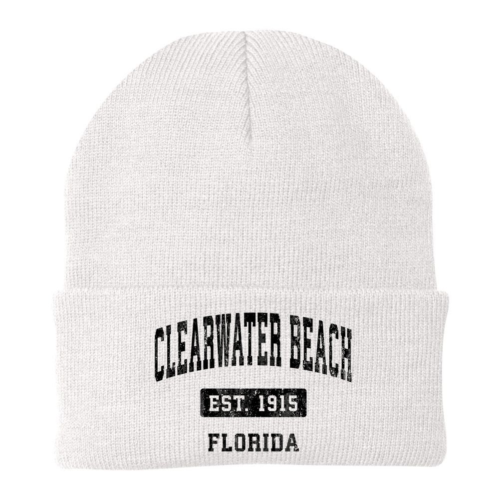Clearwater Beach Florida Fl Vintage Sports Established Beanie