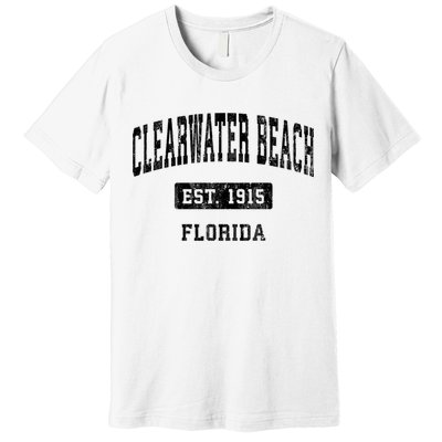 Clearwater Beach Florida Fl Vintage Sports Established Premium T-Shirt