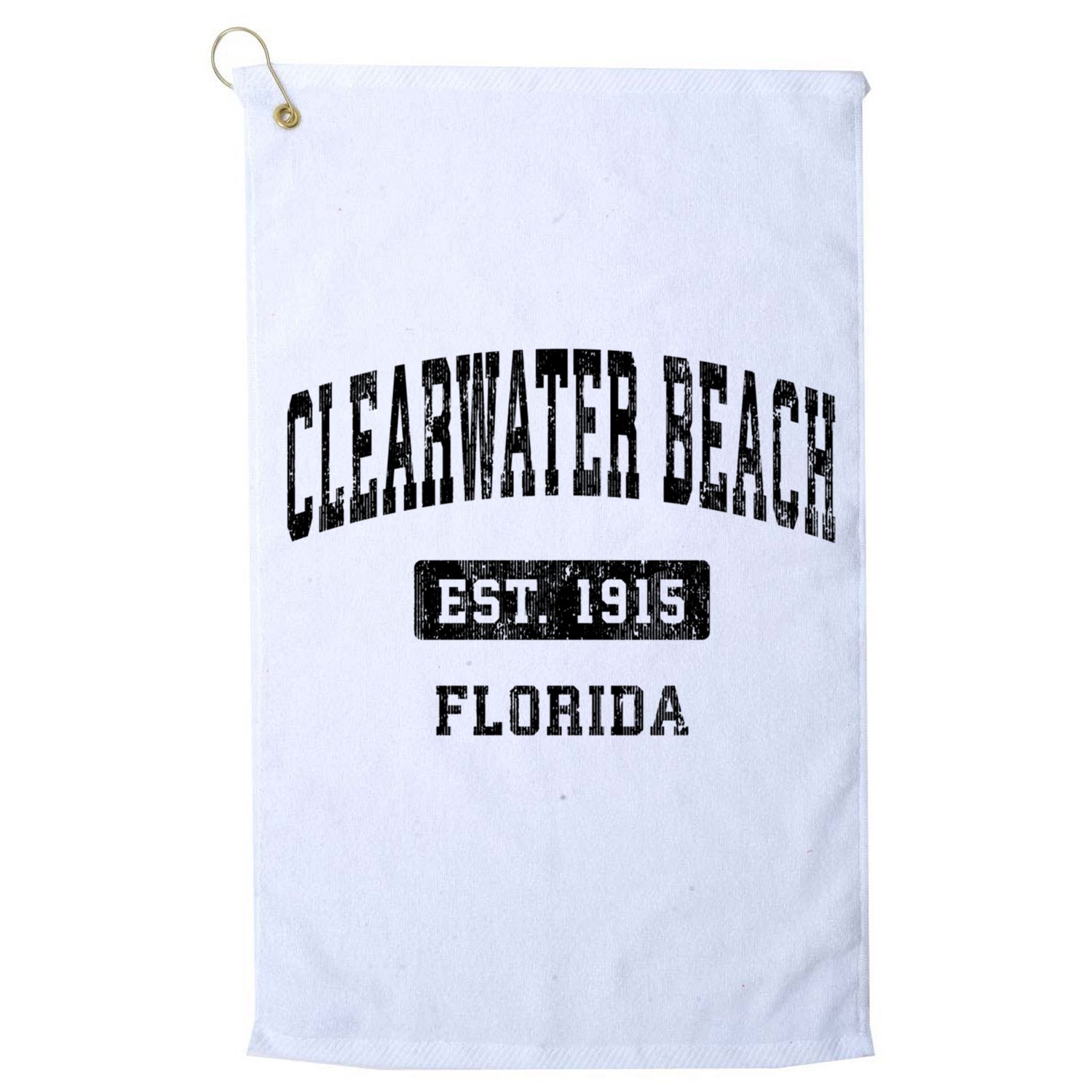 Clearwater Beach Florida Fl Vintage Sports Established Golf Towel