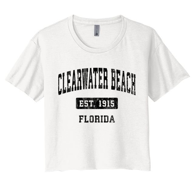Clearwater Beach Florida Fl Vintage Sports Established Crop Top
