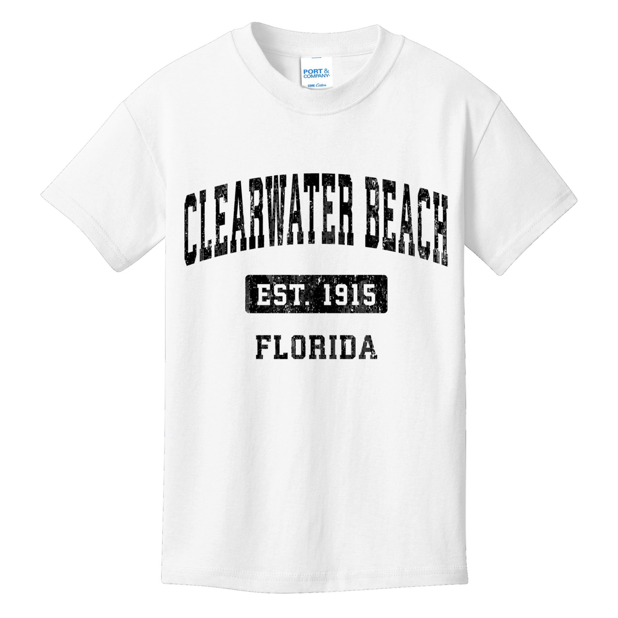 Clearwater Beach Florida Fl Vintage Sports Established Kids T-Shirt