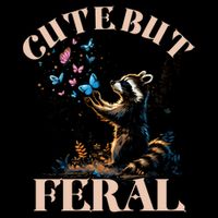 Cute But Feral Funny Raccoon Catching Butterfly Summer Gift Drawstring Bag