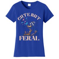 Cute But Feral Funny Raccoon Catching Butterfly Summer Gift Women's T-Shirt