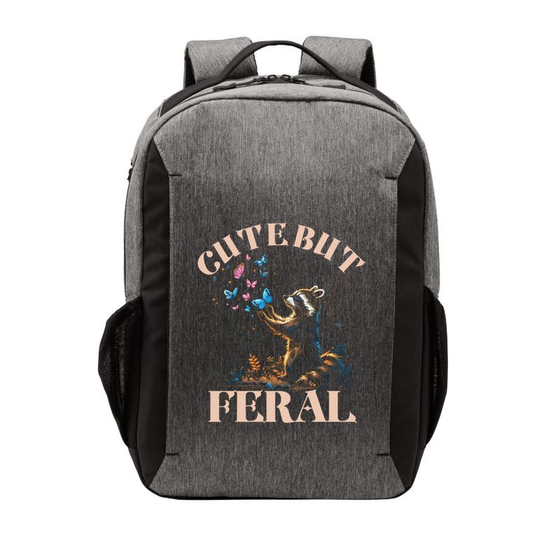 Cute But Feral Funny Raccoon Catching Butterfly Summer Gift Vector Backpack