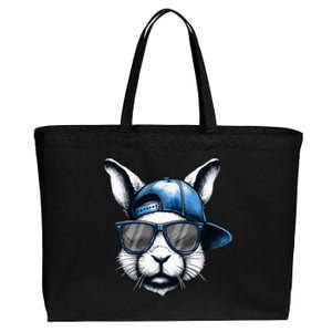 Cool Bunny Face Happy Easter Cotton Canvas Jumbo Tote