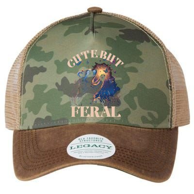 Cute But Feral Funny Raccoon Catching Butterfly Summer Great Gift Legacy Tie Dye Trucker Hat