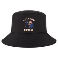 Cute But Feral Funny Raccoon Catching Butterfly Summer Great Gift Cool Comfort Performance Bucket Hat