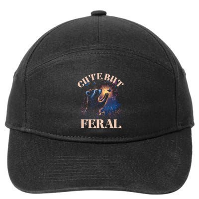 Cute But Feral Funny Raccoon Catching Butterfly Summer Great Gift 7-Panel Snapback Hat