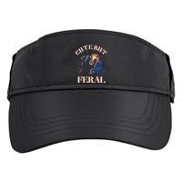 Cute But Feral Funny Raccoon Catching Butterfly Summer Great Gift Adult Drive Performance Visor