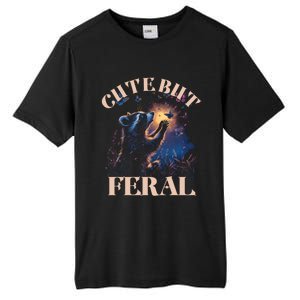 Cute But Feral Funny Raccoon Catching Butterfly Summer Great Gift Tall Fusion ChromaSoft Performance T-Shirt