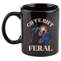 Cute But Feral Funny Raccoon Catching Butterfly Summer Great Gift 11oz C Handle Ceramic Mug