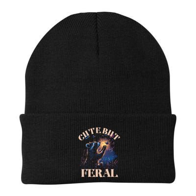 Cute But Feral Funny Raccoon Catching Butterfly Summer Great Gift Beanie