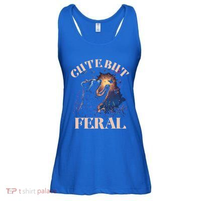 Cute But Feral Funny Raccoon Catching Butterfly Summer Great Gift Ladies Essential Flowy Tank