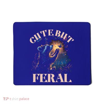 Cute But Feral Funny Raccoon Catching Butterfly Summer Great Gift Mousepad