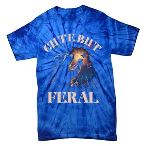 Cute But Feral Funny Raccoon Catching Butterfly Summer Great Gift Tie-Dye T-Shirt