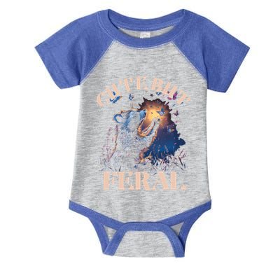Cute But Feral Funny Raccoon Catching Butterfly Summer Great Gift Infant Baby Jersey Bodysuit