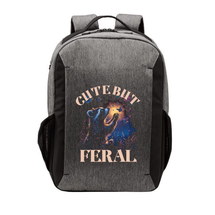 Cute But Feral Funny Raccoon Catching Butterfly Summer Great Gift Vector Backpack