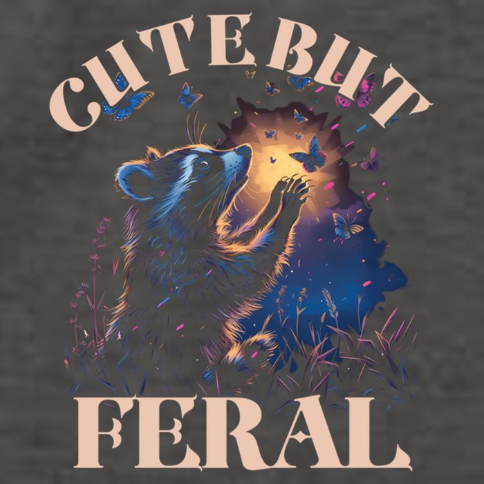 Cute But Feral Funny Raccoon Catching Butterfly Summer Great Gift Vector Backpack