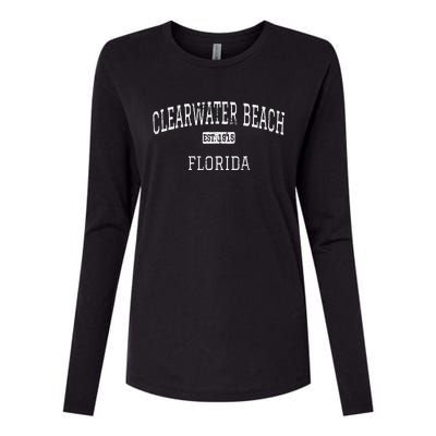 Clearwater Beach Florida FL Vintage Womens Cotton Relaxed Long Sleeve T-Shirt