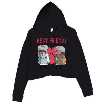 Cute Best Friends Salt And Pepper Gift Crop Fleece Hoodie