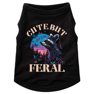 Cute But Feral Funny Raccoon Catching Butterfly Summer Gift Doggie Tank
