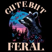 Cute But Feral Funny Raccoon Catching Butterfly Summer Gift Cooling Performance Crew T-Shirt