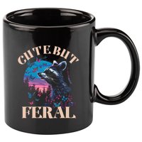 Cute But Feral Funny Raccoon Catching Butterfly Summer Gift 11oz C Handle Ceramic Mug
