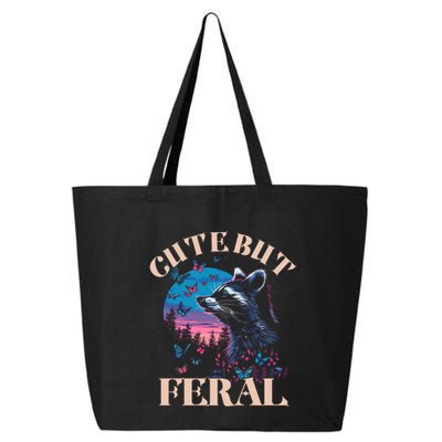 Cute But Feral Funny Raccoon Catching Butterfly Summer Gift 25L Jumbo Tote