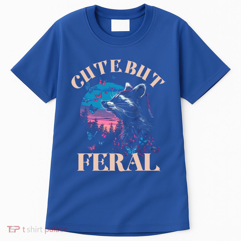 Cute But Feral Funny Raccoon Catching Butterfly Summer Gift Tall T-Shirt