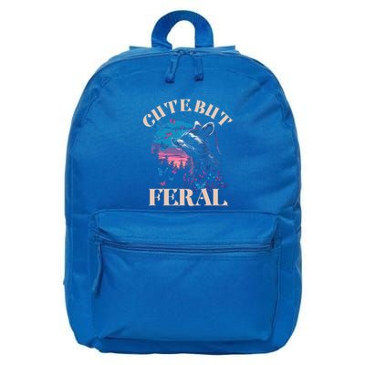 Cute But Feral Funny Raccoon Catching Butterfly Summer Gift 16 in Basic Backpack