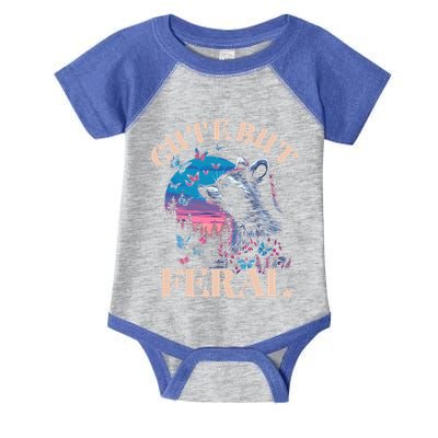 Cute But Feral Funny Raccoon Catching Butterfly Summer Gift Infant Baby Jersey Bodysuit