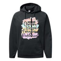 Chosen Blessed Forgiven Redeemed Christian Cross Jesus Cute Performance Fleece Hoodie