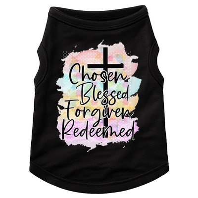 Chosen Blessed Forgiven Redeemed Christian Cross Jesus Cute Doggie Tank