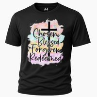Chosen Blessed Forgiven Redeemed Christian Cross Jesus Cute Cooling Performance Crew T-Shirt