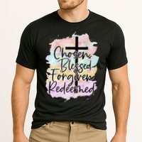 Chosen Blessed Forgiven Redeemed Christian Cross Jesus Cute Cooling Performance Crew T-Shirt
