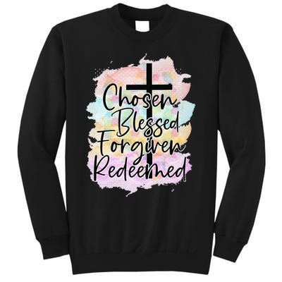 Chosen Blessed Forgiven Redeemed Christian Cross Jesus Cute Sweatshirt