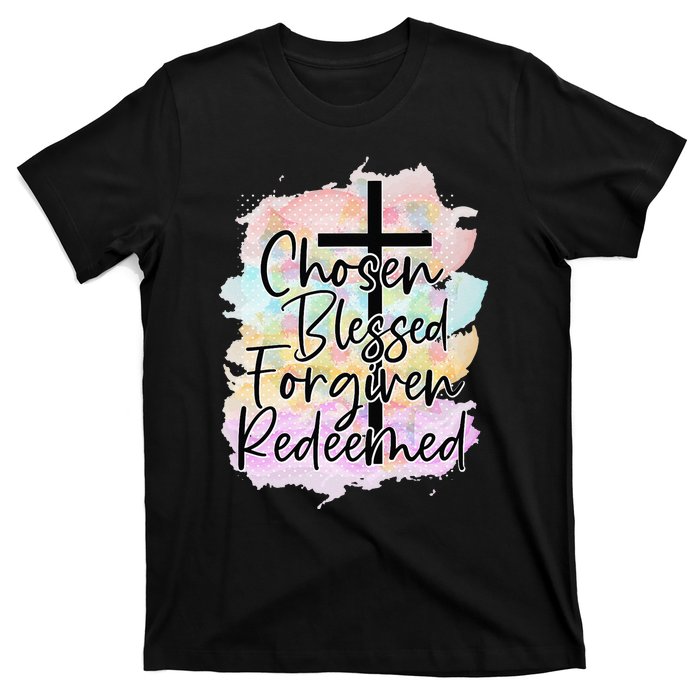 Chosen Blessed Forgiven Redeemed Christian Cross Jesus Cute T-Shirt