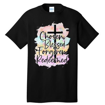 Chosen Blessed Forgiven Redeemed Christian Cross Jesus Cute Tall T-Shirt