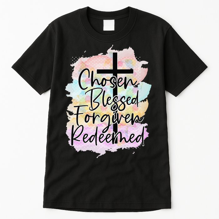 Chosen Blessed Forgiven Redeemed Christian Cross Jesus Cute Tall T-Shirt