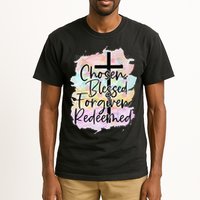 Chosen Blessed Forgiven Redeemed Christian Cross Jesus Cute Tall T-Shirt