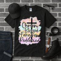 Chosen Blessed Forgiven Redeemed Christian Cross Jesus Cute Tall T-Shirt