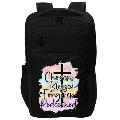 Chosen Blessed Forgiven Redeemed Christian Cross Jesus Cute Impact Tech Backpack