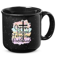 Chosen Blessed Forgiven Redeemed Christian Cross Jesus Cute 15oz Campfire Ceramic Mug