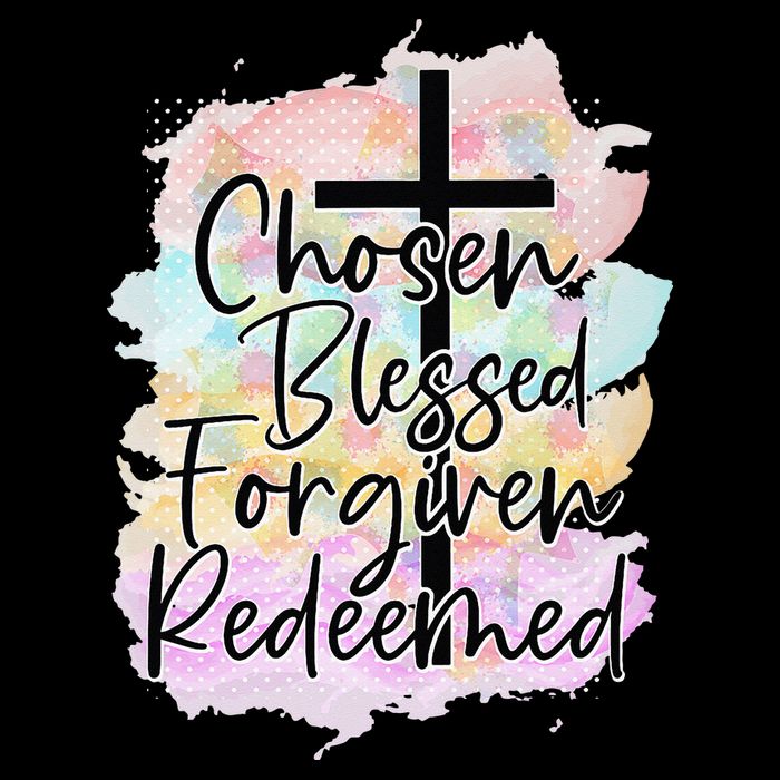 Chosen Blessed Forgiven Redeemed Christian Cross Jesus Cute Drawstring Bag