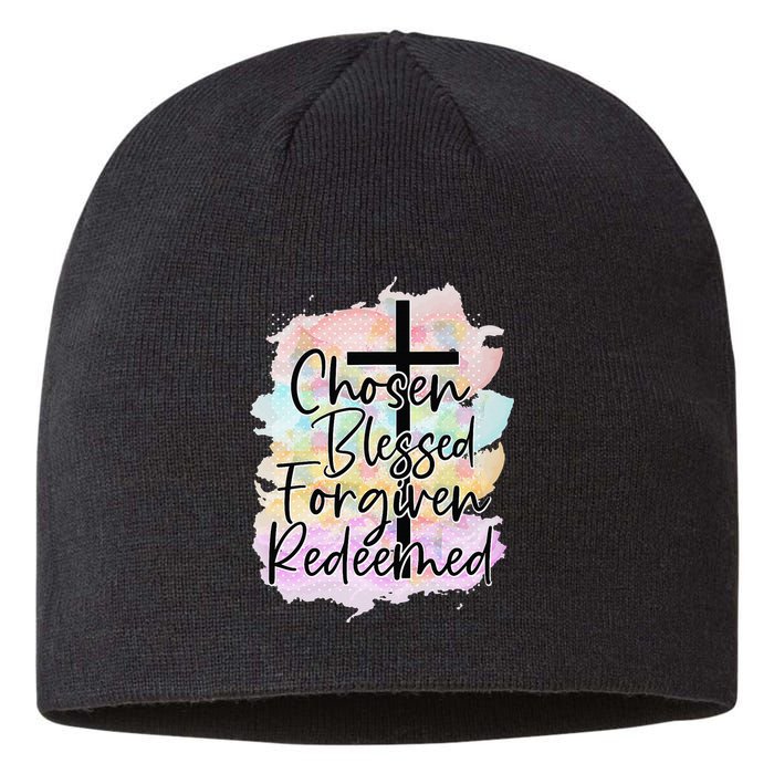 Chosen Blessed Forgiven Redeemed Christian Cross Jesus Cute Sustainable Beanie