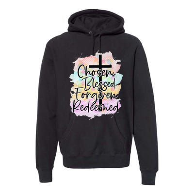 Chosen Blessed Forgiven Redeemed Christian Cross Jesus Cute Premium Hoodie