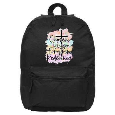 Chosen Blessed Forgiven Redeemed Christian Cross Jesus Cute 16 in Basic Backpack