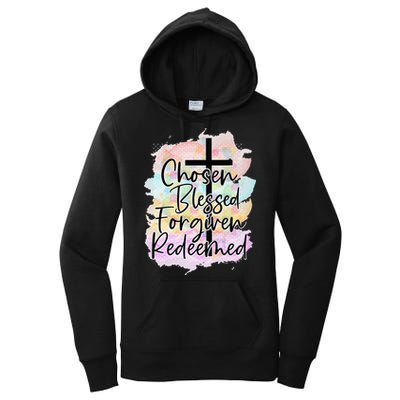 Chosen Blessed Forgiven Redeemed Christian Cross Jesus Cute Women's Pullover Hoodie